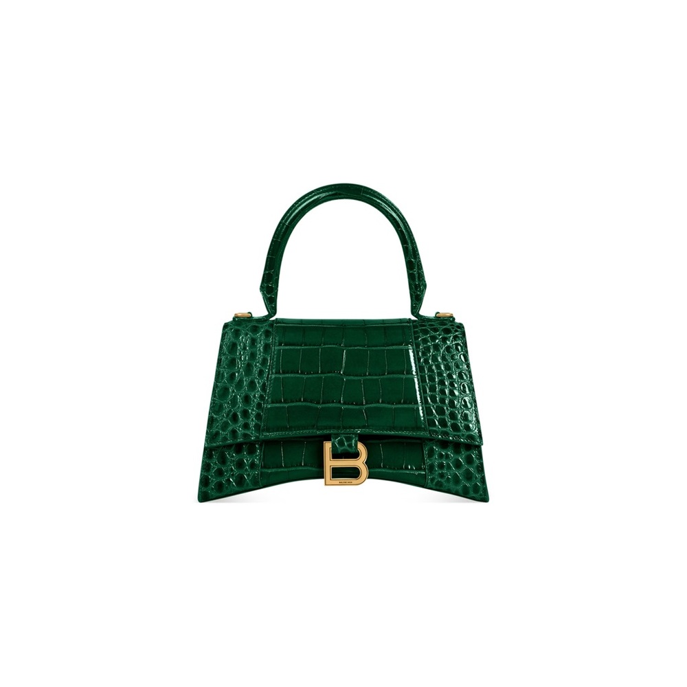Balenciaga Green Croc-Embossed Mini Bag